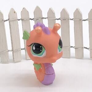 Littlest Pet Shop Pink and Metallic Orange Gold Seahorse #660 Authentic LPS